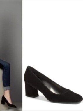 Stuart Weitzman Marymid Suede Square Toe Block Heel Pumps
